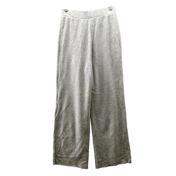 Zara Wide Leg Sweater Pants Womens S Gray Pull On Knit Fleece Soft Lounge - Picture 2 of 9